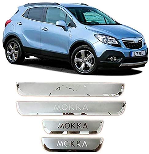 NA 4Pcs Acero Inoxidable Placa de Desgaste del Alféizar Puerta, para Vauxhall Opel Mokka 2012-2016 Protectores Trim Kick Plates Guard Pedal, Decoración Estribos Accesorio