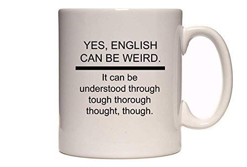 N\A Sí, el inglés Puede ser Duro. Divertido trabalenguas con diseño de Texto en inglés - Novedad para té/Taza de café/Taza
