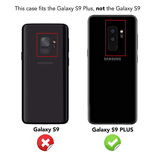 NALIA Funda Compatible con Samsung Galaxy S9 Plus, Hard-Case Protectora Ultra-Fina Bumper Carcasa Dura en Look de Metal, Cubierta Telefono Movil Cobertura Premium Phone Cover, Color:Negro