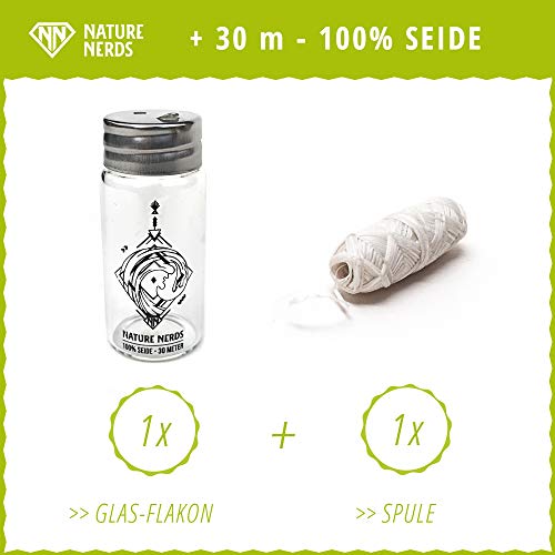 Nature Nerds - hilo dental natural sin plástico en contenedor de vidrio encerado con candelilla - seda dental - 30 m
