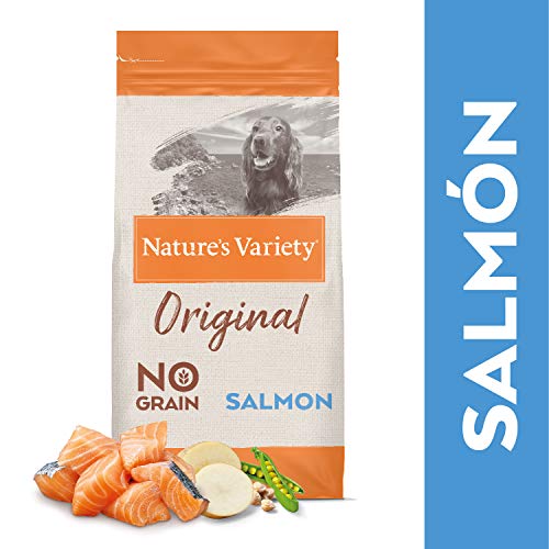 Nature's Variety Original No Grain - Pienso para perros adultos con salmón sin espinas, 12 kg