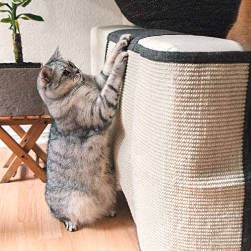 Navaris Rascador para Gatos - Protector para Esquina de sofá o sillón - Afilador de uñas de sisal para Mascotas - para el Lado Derecho del Mueble