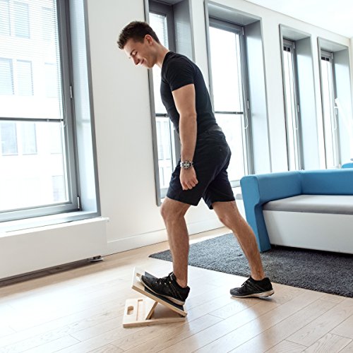 Navaris Tabla de estiramientos - tablero para ejercicios de rehabilitación - tabla antideslizante de madera para estirar músculos - stretch board