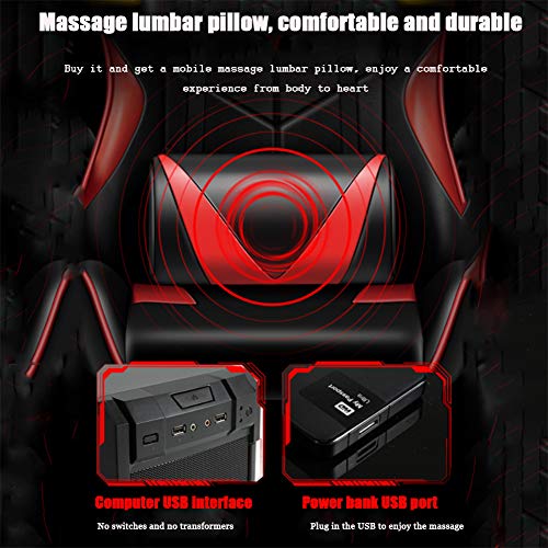 NCBH Racing Silla Gamer Silla de Computadora Silla de Juego Ergonómico Silla con Reposacabeza Apoyo y Cojín Lumbar Adecuado para Sala de Juegos de Oficina en casa,Rojo,Standard