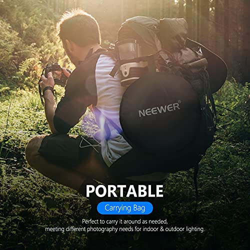 Neewer 110cm Reflector de Luz Multi-disco Plegable 5 en 1 con Bolsa Translúcido, Plateado, Dorado, Blanco y Negro para Fotografía de Estudio Iluminación e Iluminación Exterior