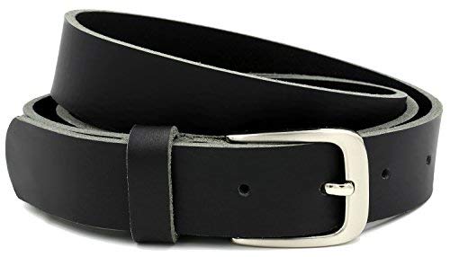 Negro Cinturón de piel de búfalo 30mm de ancho y aprox. 3-4mm de grueso, puede acortarse cinturón de piel, traje #GSw300801 (waist size (Bundweite) 135cm)