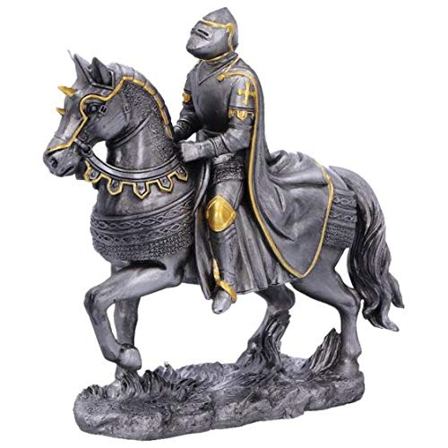 Nemesis Now - Figura de caballo de guerra medieval y jinete blindado (juego de 6)