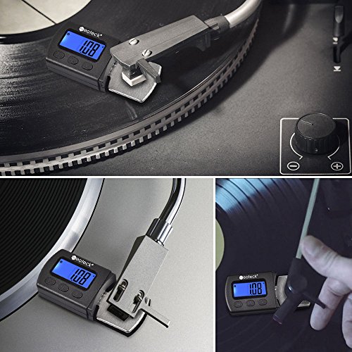 Neoteck probador Escala Stylus Fuerza de la placa giratoria Escalas 0,01 g Retroiluminacion para LCD Brazo de la Placa Giratoria Fono Caja de Música-Negro