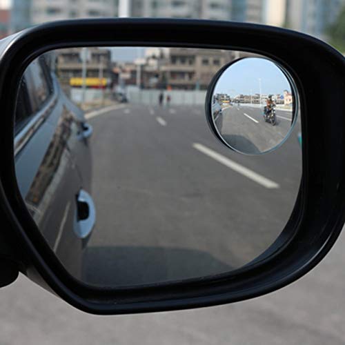 NewIncorrupt Espejo retrovisor de automóvil Espejo de zona ciega de visión auxiliar Espejo redondo pequeño sin montura Espejo gran angular de marcha atrás