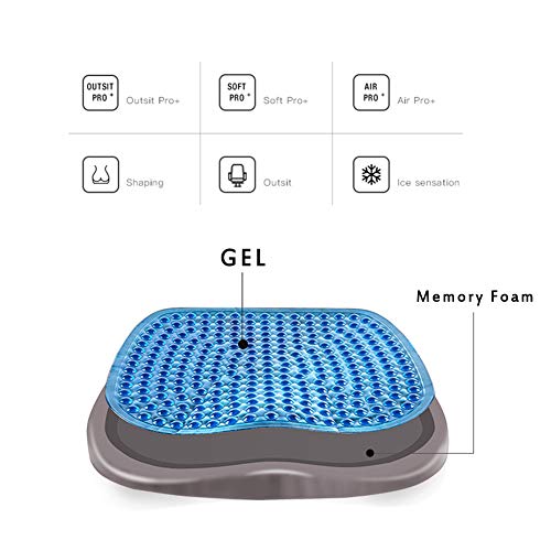 NewMum Cojín de Asiento de Gel, Espuma de Memoria ecológica, sensación de Hielo a Temperatura Constante, aliviar el estrés, prevenir la ciática, Adecuado para Oficina, automóvil, Asiento de hogar
