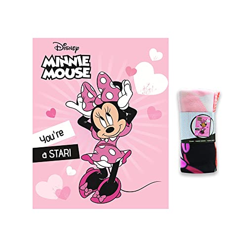 Neww Manta Infantil Minnie Mouse, Tipo Polar Extra Suave, 100x140cm Producto Oficial