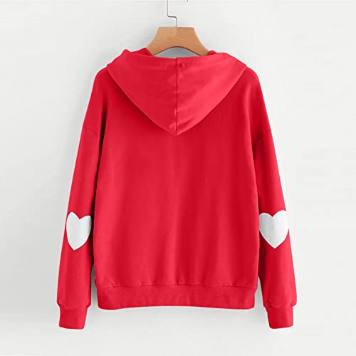 NHNKB Sudadera con capucha para mujer con diseño de rana, rojo, S