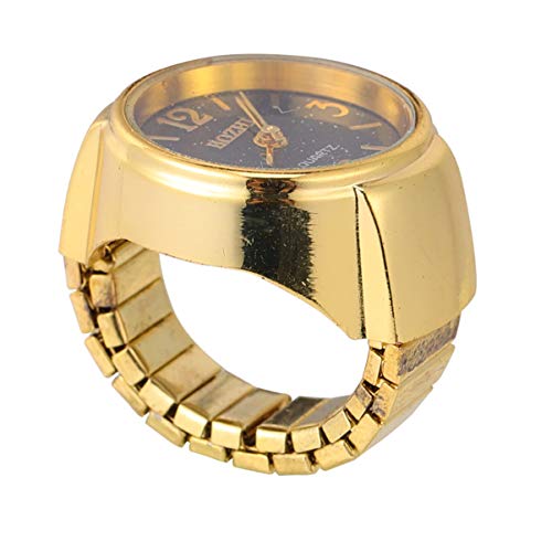 NICERIO Relojes de Anillo Reloj de Dedo de Cuarzo Elástico Vintage Relojes de Anillo de Dedo de Cuarzo Redondo para Hombres Mujeres