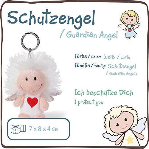 NICI Llavero ángel de la guarda con símbolo de corazón 7cm, blanco (46121)