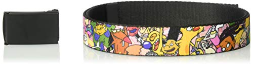 Nickelodeon Men's Buckle-Down Web Belt Nick 90's Rewind 1.25", Multicolor, Wide-Fits up to 42" Pant Size