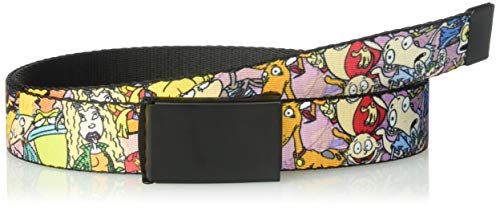 Nickelodeon Men's Buckle-Down Web Belt Nick 90's Rewind 1.25", Multicolor, Wide-Fits up to 42" Pant Size