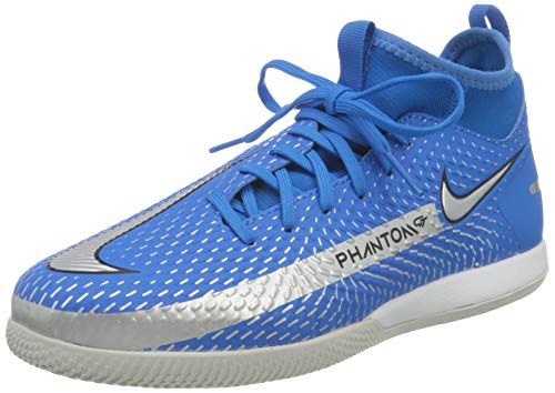 Nike JR Phantom GT Academy DF IC, Zapatillas de ftbol, Photo Blue Mtlc Silver Rage Green Black, 36 EU