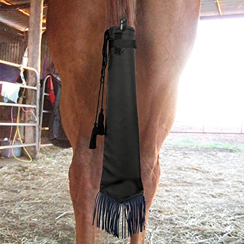 Niktule Trenza en la cola – Bolsa protectora duradera para cola de caballo, bolsas de almacenamiento de cola de animales impermeables con borlas para proteger al caballo