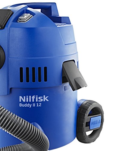 NILFISK Aspirador de Bricolaje Buddy II 12, con o sin Bolsa, 1200 W, 12 litros, 74 Decibelios, Azul