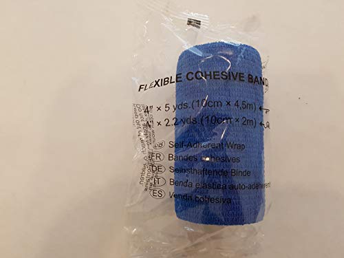 nilo Antiadherente vendas – 12 rollos de 10 cm x 4,5 m, etiqueta vendaje, elástico vendaje (Azul)