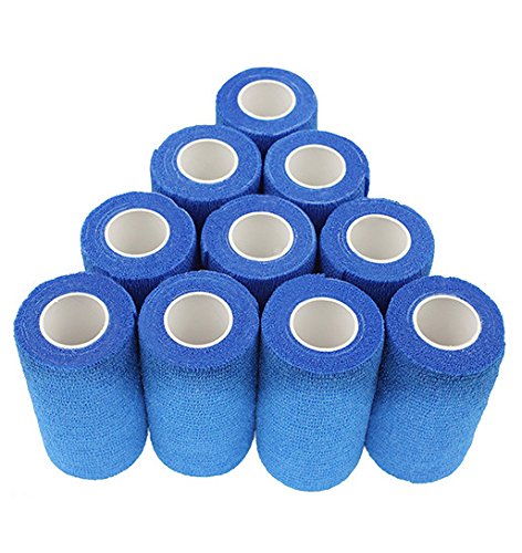 nilo - Vendajes Adhesivos - 12 Rollos de 7,5 cm x 4.5 m, autoadhesivos, Vendaje elástico … (Azul)