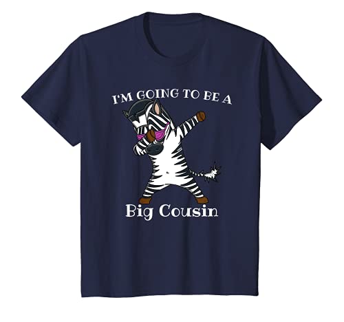 Niños I'm Going to be a Big Cousin T-Shirt Chicas Dabbing Zebra Camiseta