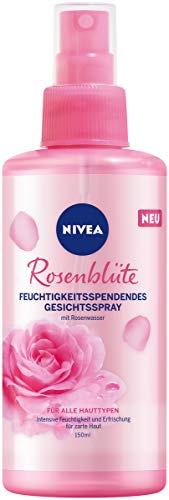 NIVEA Spray facial hidratante con flor de rosa (150 ml), cuidado hidratante para la piel delicada, cuidado facial para una patada fresca y calmante con agua de rosas