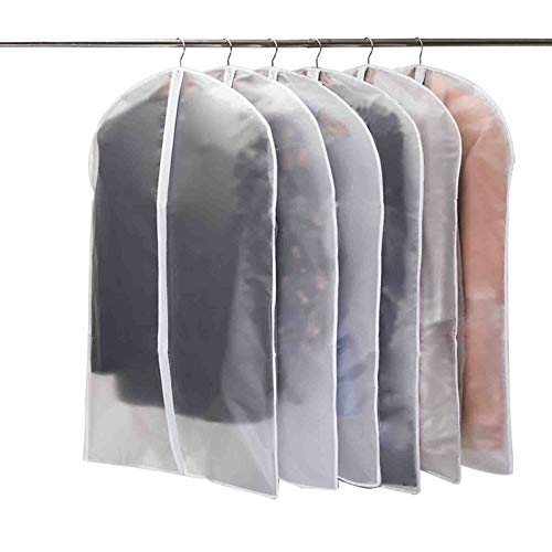 Niviy - Juego de 6 fundas transparentes para ropa de 60 x 100 cm, tejido transpirable, de alta calidad, para almacenamiento de trajes, vestidos, abrigos, americanas, camisas, vestidos de noche