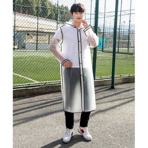 NLR Elegante y de moda del impermeable (Blanco M), ligero con capucha larga ropa impermeable, estilo personal Época de lluvia Ropa, versátil para hombres y mujeres