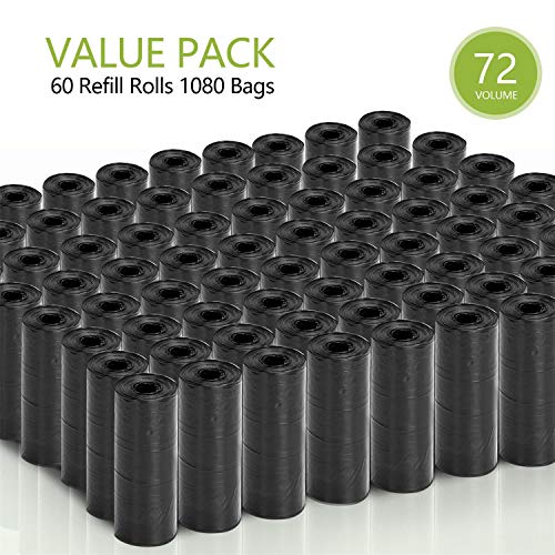 Nobleza 1080 Conde Bolsas de Caca Perro Bolsas para excrementos de Perros Pack de 72 Rollos. Color Negro