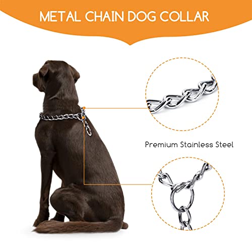Nobleza - Collares para Perros, Collares de Acero Cadena Serpiente Metal para Adiestramiento, para Paseo y adiestramiento de Metal para Perros medianos y Grandes, 3.5 mm × 55cm