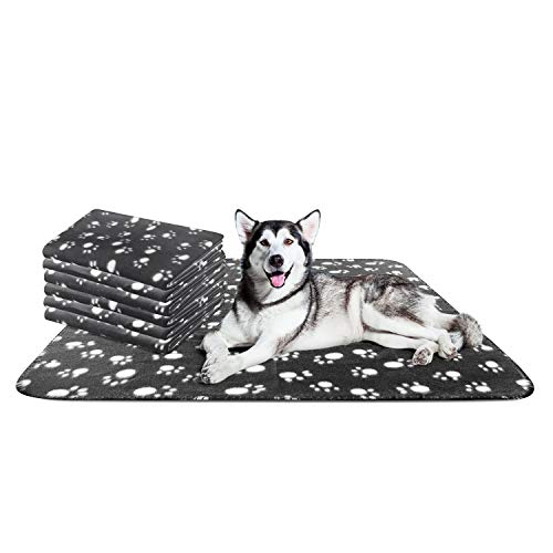 Nobleza – Manta Suave de Felpa para Perros, Gatos y Otras Mascotas. Lavable. 6 Unidades. Color Negro, 160 * 100 cm