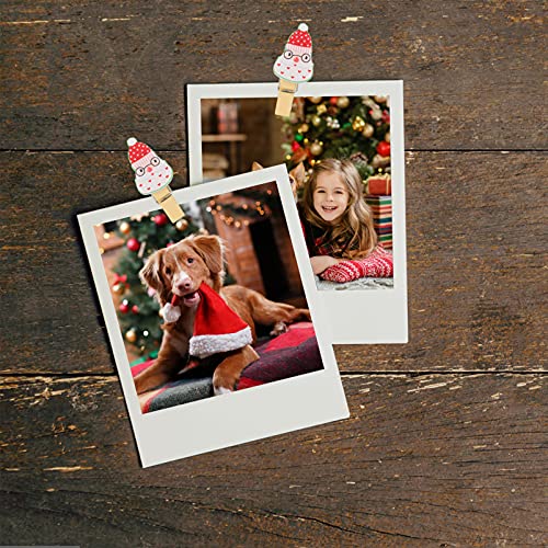 NOLITOY 40 Piezas de Tenazas de Navidad con Cordel para Fotos de Madera de Cordel para Baby Shower Fotos Artesanías Alfileres de Exhibición