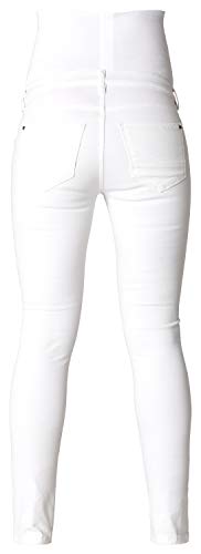 Noppies Jeans Otb Slim Leah - Vaqueros premamá Mujer, White - Weiß (White C001), W44