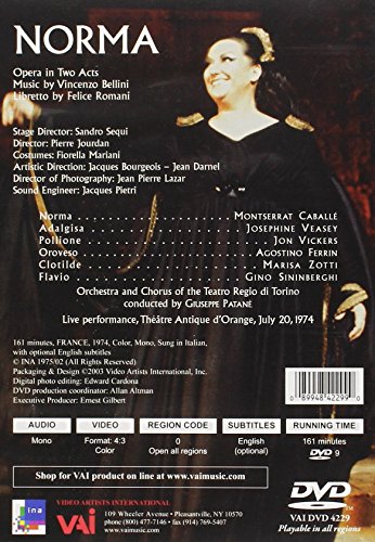Norma (Bellini) - Caballe, Vickers [Reino Unido] [DVD]