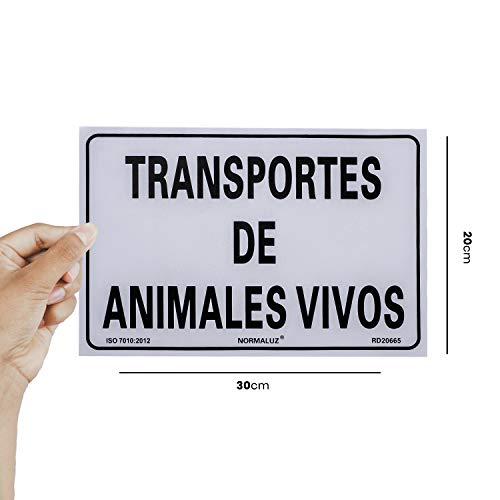 Normaluz RD20665 - Señal Adhesiva Transportes De Animales Vivos Adhesivo de Vinilo 20x30 cm