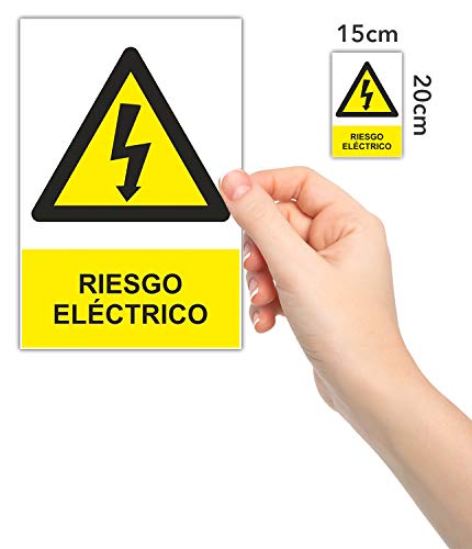 Normaluz RD35607 - Señal Adhesiva Riesgo Eléctrico Adhesivo de Vinilo 15 x 20 cm, Amarillo