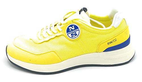 North Sail Essential 006 - Zapatillas de cordones de red naylon-ante amarillo W - Talla Zapato, amarillo, 45