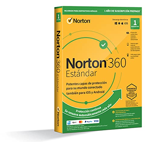 Norton 360 Estándar 2022 - Antivirus software para 1 Dispositivo y 1 año de suscripción con renovación automática, Secure VPN y Gestor de contraseñas, para PC, Mac tableta o smartphone