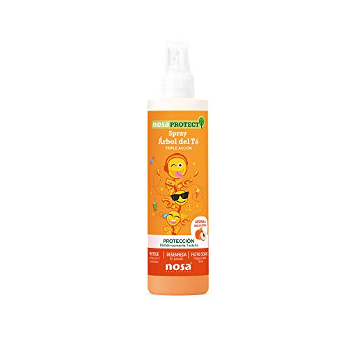 Nosa Healthcare Nosaprotect, Spray triple acción Melocotón. Protección contra piojos. 250 ml