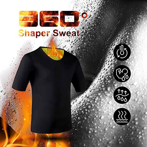 NOVECASA Sauna Camiseta Sudoración Hombre Neopreno Body Shaper Transpirar para Quema Grasa Faja Abdome Adelgaza Gimnasio Fitness (3XL, Camisetas)