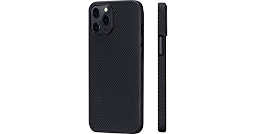 Novodio - Carcasa para iPhone 12 y 12 Pro de Kevlar y fibra de carbono, color negro