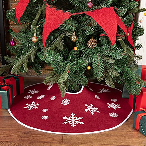 N&T NIETING Alfombra de arpillera para árbol de Navidad (75 cm), color rojo