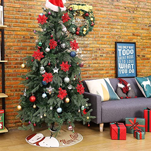 N&T NIETING Falda para árbol de Navidad, 75 cm, falda de arpillera con ciervo brillante y árbol de Navidad