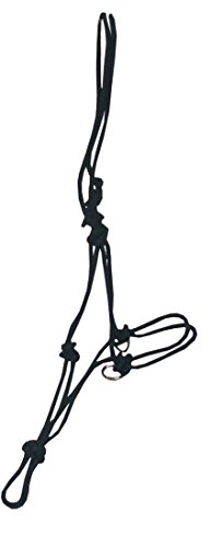 Nudo de guía con anillas de acero inoxidable de colour negro aktionsware, para montar a caballo o en el piso de trabajo Talla:C/S