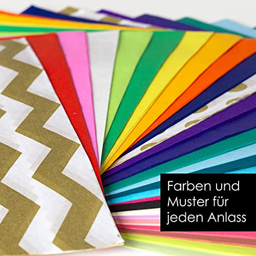 OfficeTree 360 x Papel de Seda Colores A4 - 26 Colores - Papel Seda Colores - Tissue Paper para Manualidades, Diseños y Decoraciones