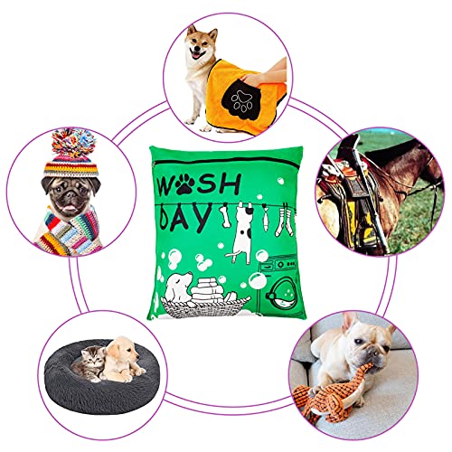 olyee Bolsa de lavandería para mascotas para lavadora y mascotas, mantiene tu lavadora libre del pelo, ideal para perros, gatos, hámsteres, toallas de caballos, mantas, juguetes (verde)