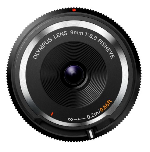 Olympus BCL-0980 - Objetivo para micro cuatro tercios para cámaras OM-D y PEN (distancia focal de 9 mm, apertura f:1:8.0 Fisheye), Negro