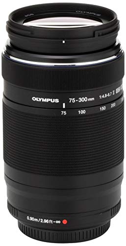 Olympus M.Zuiko Digital ED 75‑300mm F4.8‑6.7 II - Objetivo Adecuado para Todas Las cámaras MFT, Modelos Olympus OM-D & Pen, Serie G de Panasonic, negro