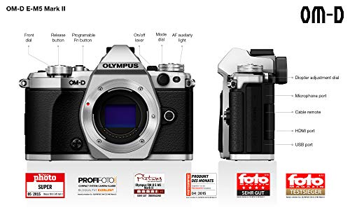 Olympus OM-D E-M5 Mark II cámara de sistema Micro Cuatro Tercios, 16.1 megapíxeles, estabilizador de imagen de cinco ejes, visor electrónico, plata